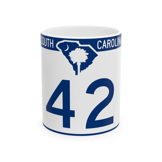 South Carolina 42 (South Carolina) (Road Sign) White Coffee Mug 11oz - Go Mug Yourself