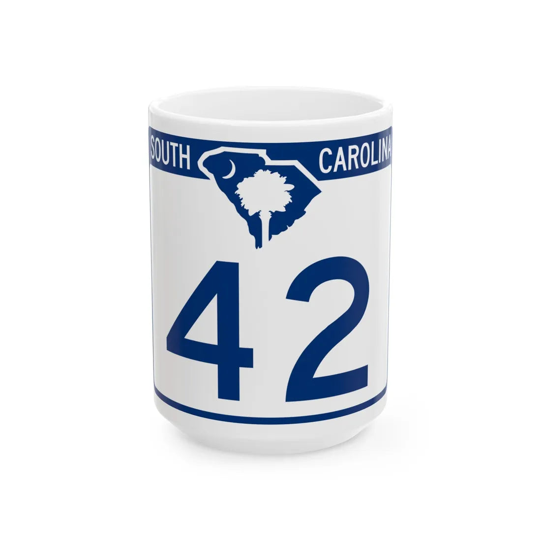 South Carolina 42 (South Carolina) (Road Sign) White Coffee Mug 15oz - Go Mug Yourself