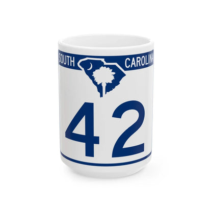 South Carolina 42 (South Carolina) (Road Sign) White Coffee Mug 15oz - Go Mug Yourself