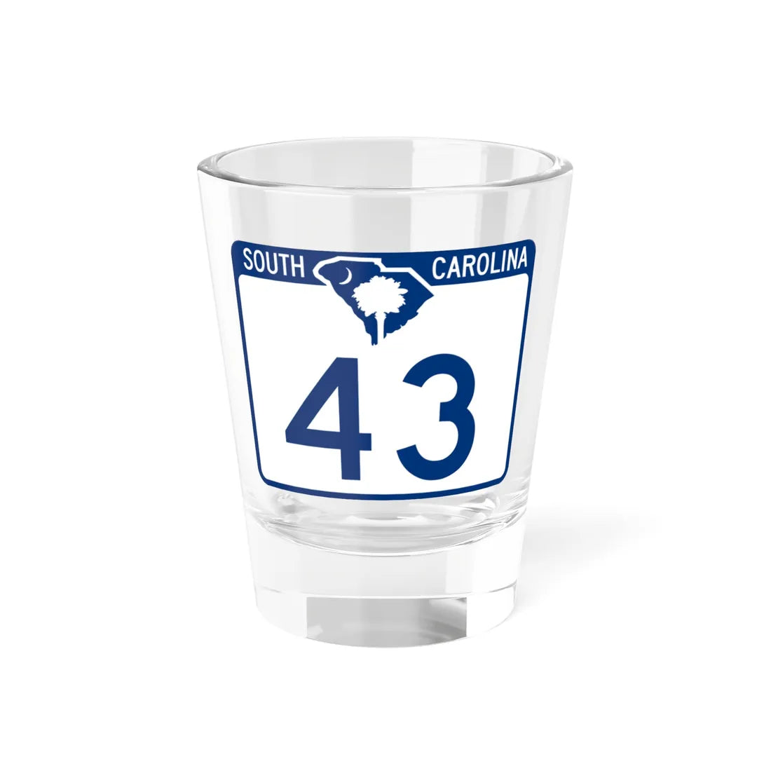 South Carolina 43 (South Carolina) (Road Sign) Shot Glass 1.5oz 1.5oz - Go Mug Yourself