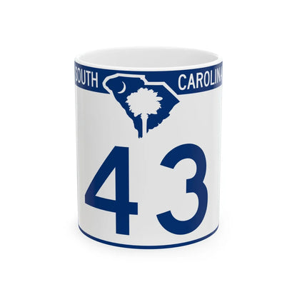 South Carolina 43 (South Carolina) (Road Sign) White Coffee Mug 11oz - Go Mug Yourself