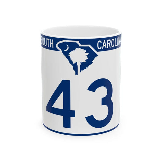 South Carolina 43 (South Carolina) (Road Sign) White Coffee Mug 11oz - Go Mug Yourself