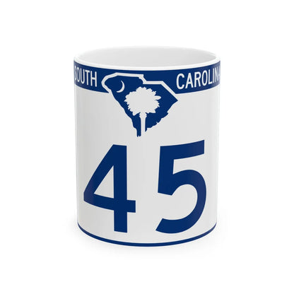 South Carolina 45 (South Carolina) (Road Sign) White Coffee Mug 11oz - Go Mug Yourself