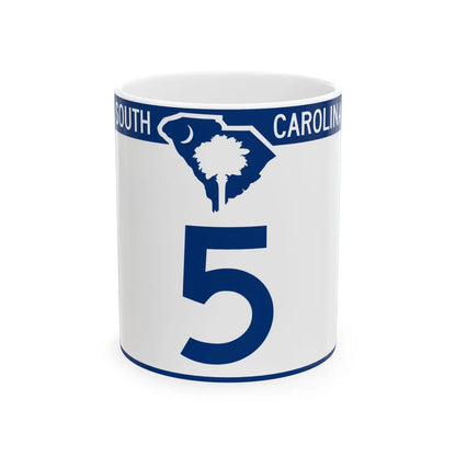 South Carolina 5 (South Carolina) (Road Sign) White Coffee Mug 11oz - Go Mug Yourself