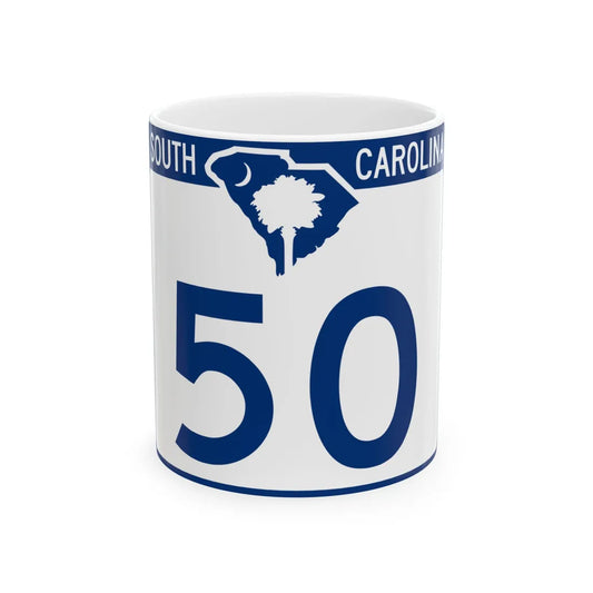 South Carolina 50 (South Carolina) (Road Sign) White Coffee Mug 11oz - Go Mug Yourself