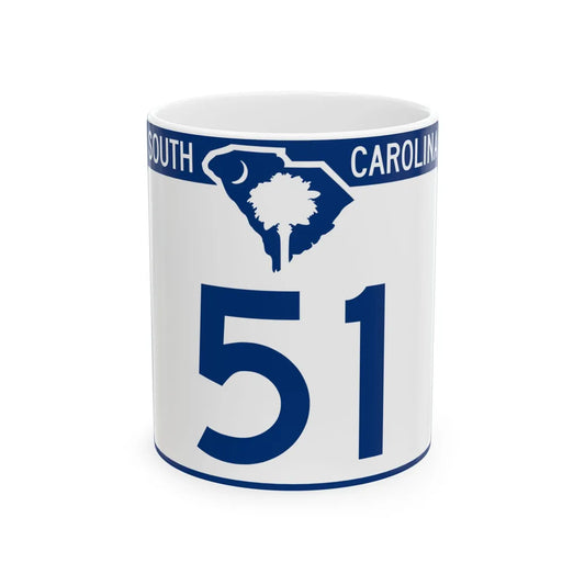South Carolina 51 (South Carolina) (Road Sign) White Coffee Mug 11oz - Go Mug Yourself