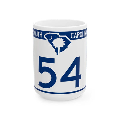 South Carolina 54 (South Carolina) (Road Sign) White Coffee Mug 15oz - Go Mug Yourself