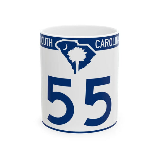 South Carolina 55 (South Carolina) (Road Sign) White Coffee Mug 11oz - Go Mug Yourself