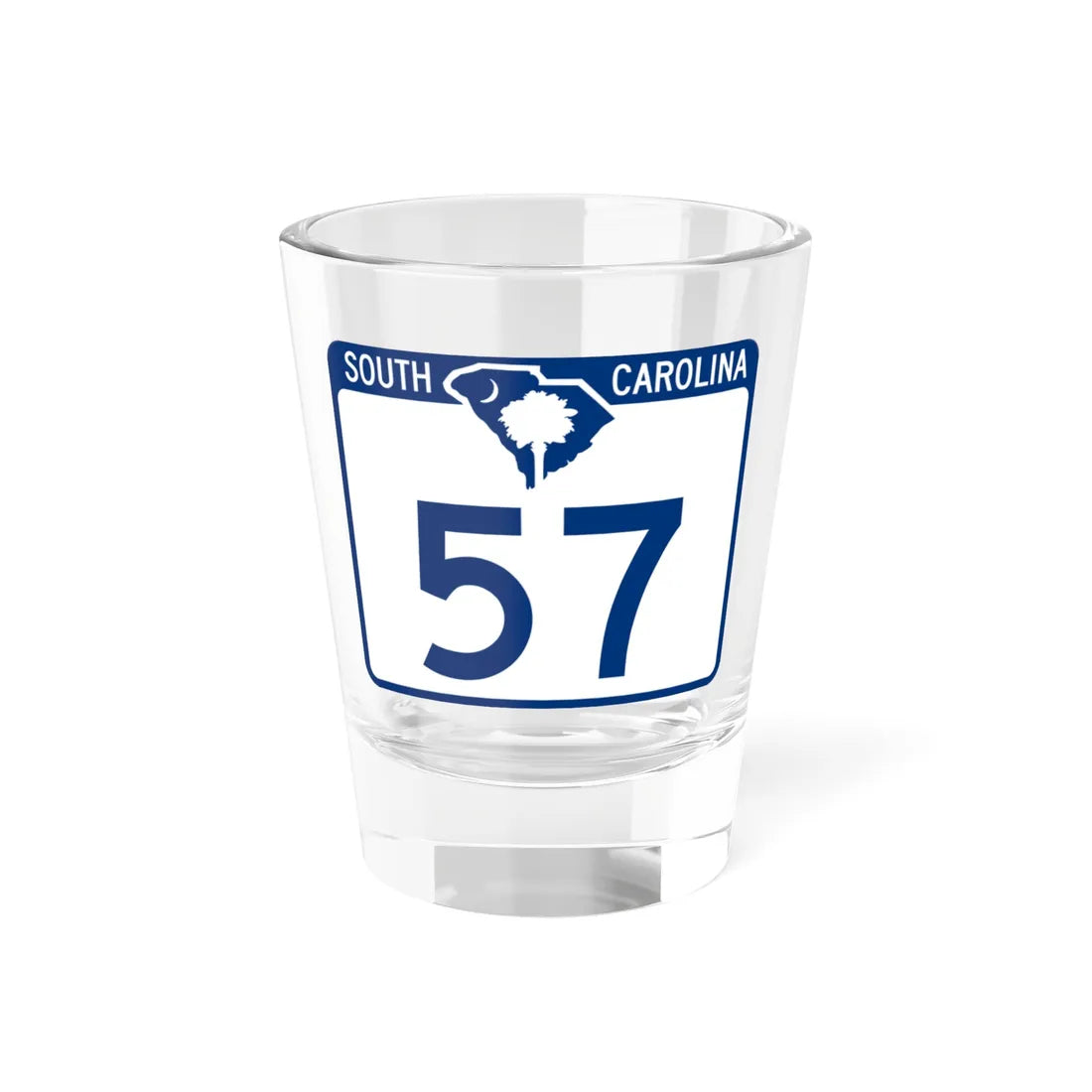 South Carolina 57 (South Carolina) (Road Sign) Shot Glass 1.5oz 1.5oz - Go Mug Yourself