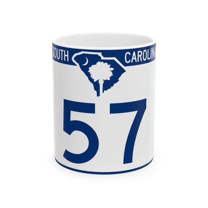 South Carolina 57 (South Carolina) (Road Sign) White Coffee Mug 11oz - Go Mug Yourself