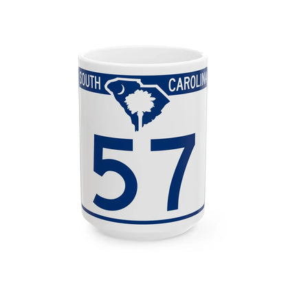 South Carolina 57 (South Carolina) (Road Sign) White Coffee Mug 15oz - Go Mug Yourself