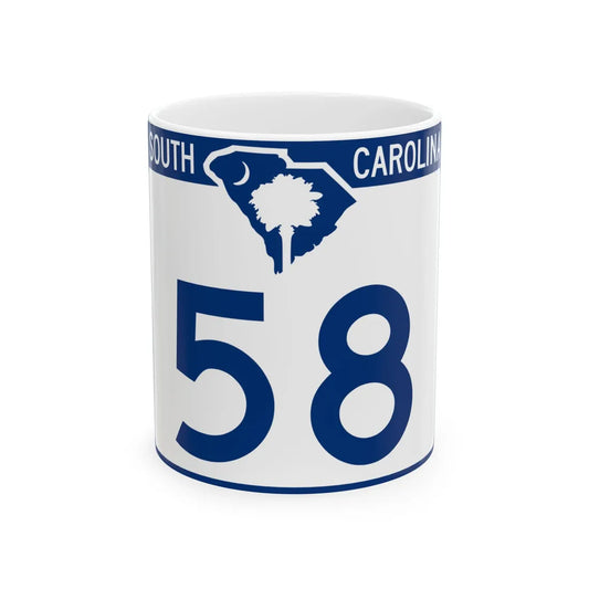 South Carolina 58 (South Carolina) (Road Sign) White Coffee Mug 11oz - Go Mug Yourself