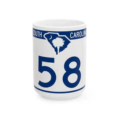 South Carolina 58 (South Carolina) (Road Sign) White Coffee Mug 15oz - Go Mug Yourself
