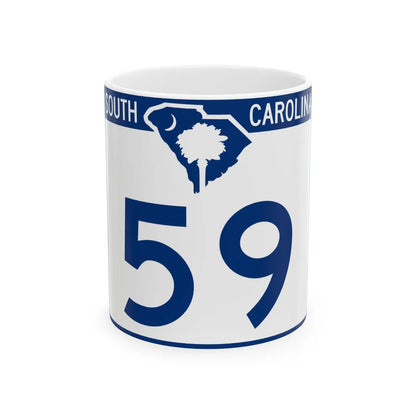 South Carolina 59 (South Carolina) (Road Sign) White Coffee Mug 11oz - Go Mug Yourself