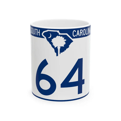 South Carolina 64 (South Carolina) (Road Sign) White Coffee Mug 11oz - Go Mug Yourself
