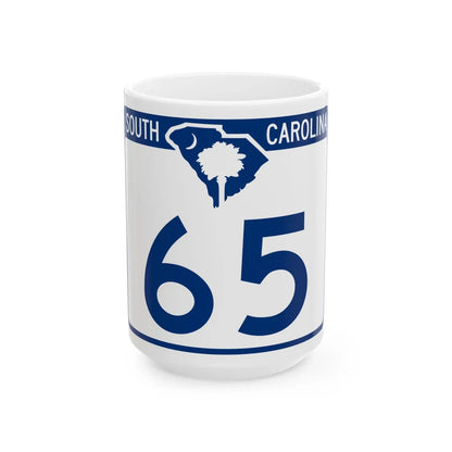 South Carolina 65 (South Carolina) (Road Sign) White Coffee Mug 15oz - Go Mug Yourself
