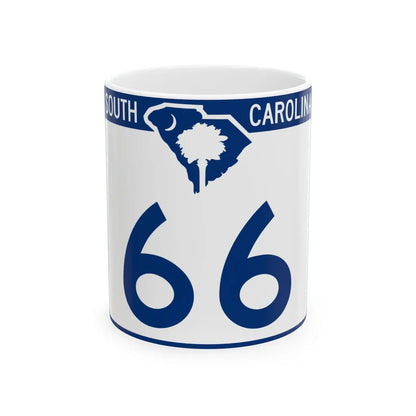 South Carolina 66 (South Carolina) (Road Sign) White Coffee Mug 11oz - Go Mug Yourself