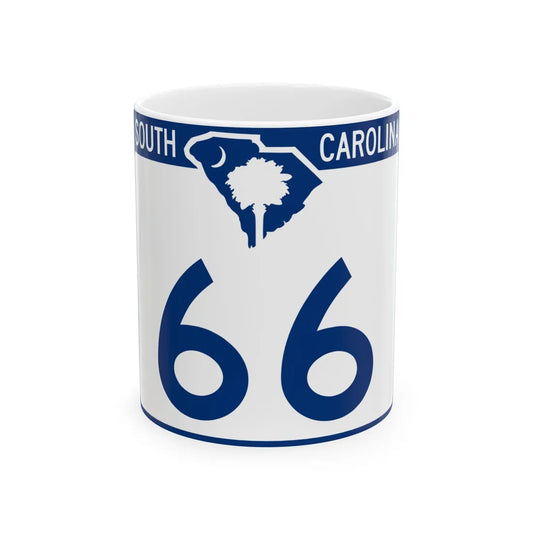 South Carolina 66 (South Carolina) (Road Sign) White Coffee Mug 11oz - Go Mug Yourself