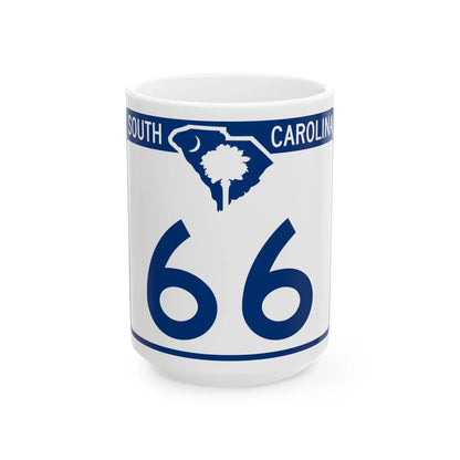 South Carolina 66 (South Carolina) (Road Sign) White Coffee Mug 15oz - Go Mug Yourself