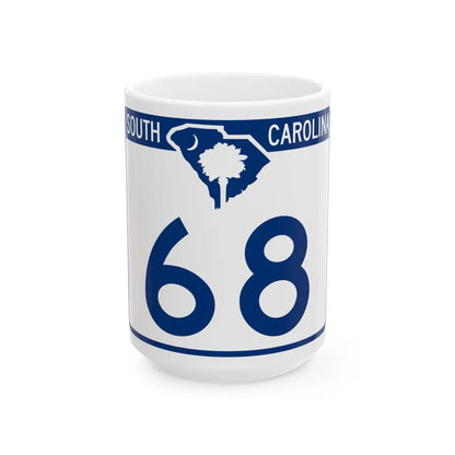 South Carolina 68 (South Carolina) (Road Sign) White Coffee Mug 15oz - Go Mug Yourself