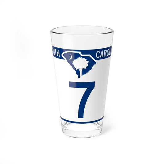 South Carolina 7 (South Carolina) (Road Sign) Pint Glass 16oz 16oz - Go Mug Yourself
