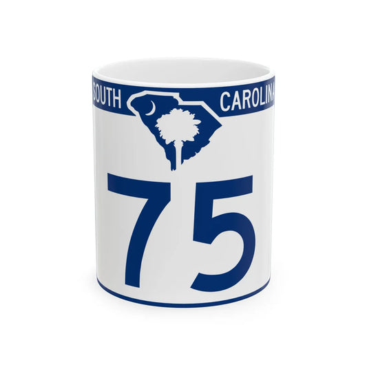 South Carolina 75 (South Carolina) (Road Sign) White Coffee Mug 11oz - Go Mug Yourself