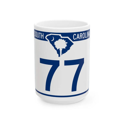 South Carolina 77 (South Carolina) (Road Sign) White Coffee Mug 15oz - Go Mug Yourself