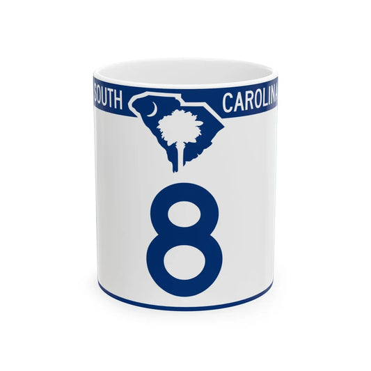 South Carolina 8 (South Carolina) (Road Sign) White Coffee Mug 11oz - Go Mug Yourself