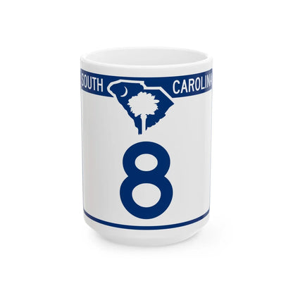 South Carolina 8 (South Carolina) (Road Sign) White Coffee Mug 15oz - Go Mug Yourself
