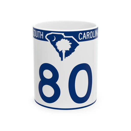 South Carolina 80 (South Carolina) (Road Sign) White Coffee Mug 11oz - Go Mug Yourself