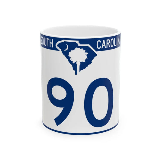 South Carolina 90 (South Carolina) (Road Sign) White Coffee Mug 11oz - Go Mug Yourself