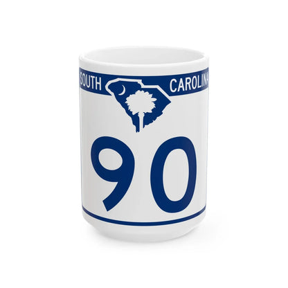 South Carolina 90 (South Carolina) (Road Sign) White Coffee Mug 15oz - Go Mug Yourself