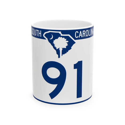 South Carolina 91 (South Carolina) (Road Sign) White Coffee Mug 11oz - Go Mug Yourself