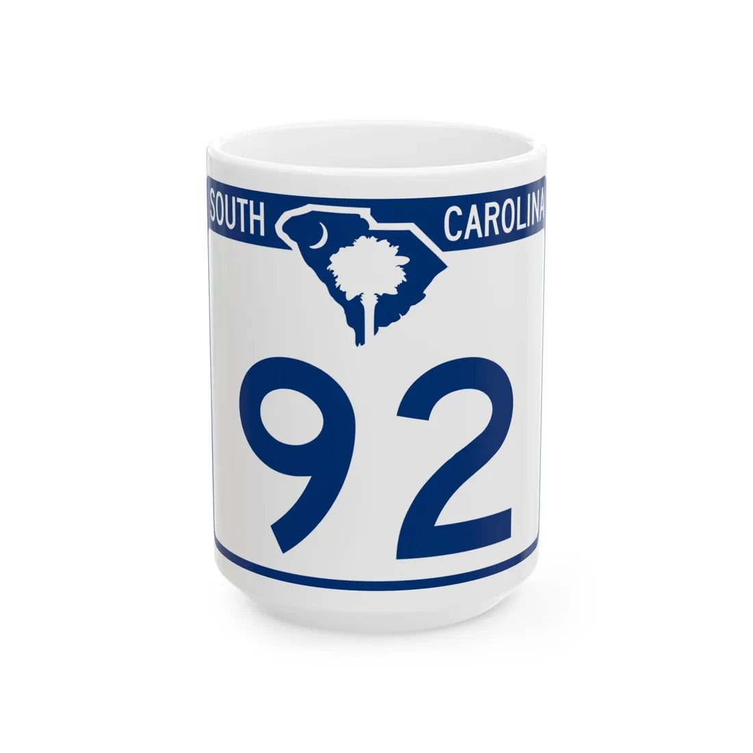 South Carolina 92 (South Carolina) (Road Sign) White Coffee Mug 15oz - Go Mug Yourself