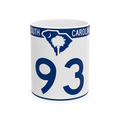 South Carolina 93 (South Carolina) (Road Sign) White Coffee Mug 11oz - Go Mug Yourself