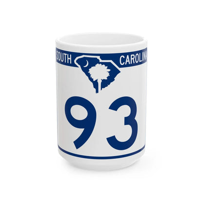 South Carolina 93 (South Carolina) (Road Sign) White Coffee Mug 15oz - Go Mug Yourself