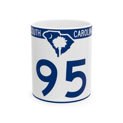 South Carolina 95 (South Carolina) (Road Sign) White Coffee Mug 11oz - Go Mug Yourself