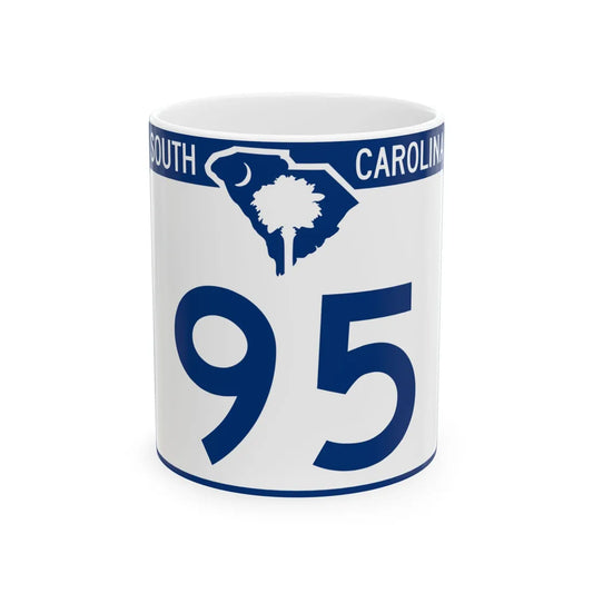 South Carolina 95 (South Carolina) (Road Sign) White Coffee Mug 11oz - Go Mug Yourself