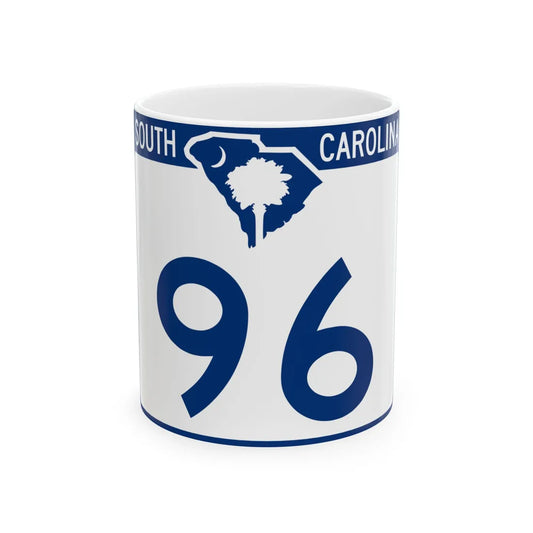 South Carolina 96 (South Carolina) (Road Sign) White Coffee Mug 11oz - Go Mug Yourself