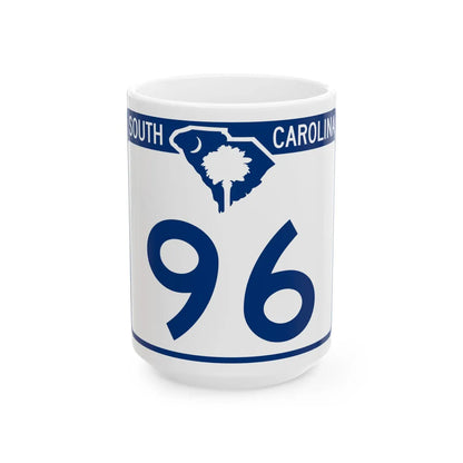 South Carolina 96 (South Carolina) (Road Sign) White Coffee Mug 15oz - Go Mug Yourself