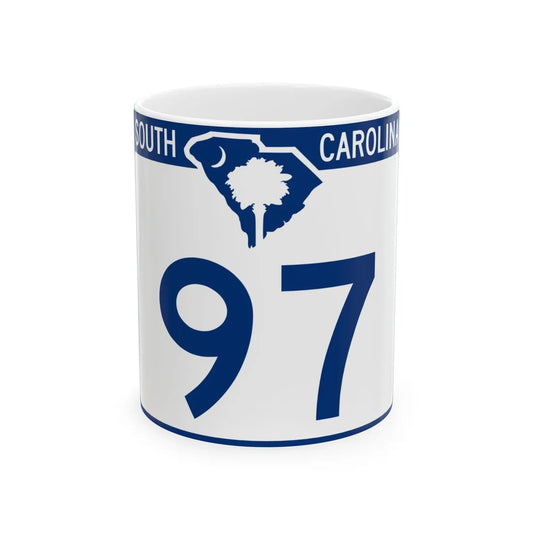 South Carolina 97 (South Carolina) (Road Sign) White Coffee Mug 11oz - Go Mug Yourself