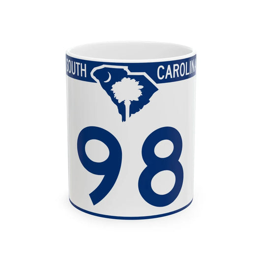 South Carolina 98 (South Carolina) (Road Sign) White Coffee Mug 11oz - Go Mug Yourself
