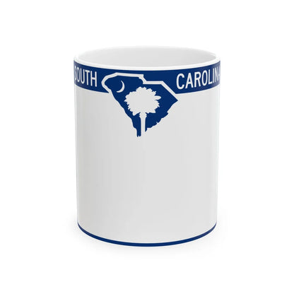 South Carolina blank (South Carolina) (Road Sign) White Coffee Mug 11oz - Go Mug Yourself