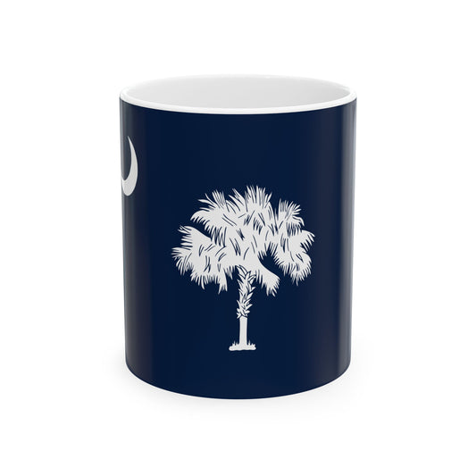 South Carolina Flag Design B (United States) White Coffee Mug-11oz-Go Mug Yourself