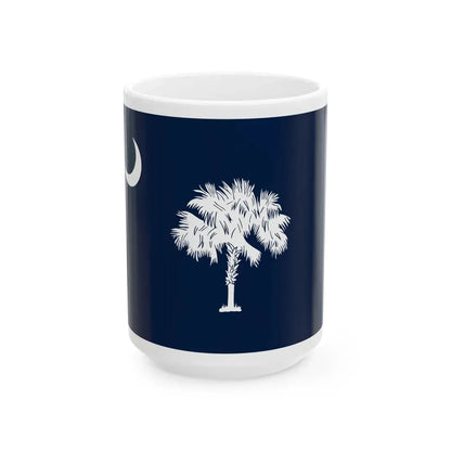 South Carolina Flag Design B (United States) White Coffee Mug 15oz - Go Mug Yourself