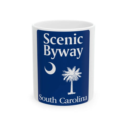 South Carolina Scenic Byway (South Carolina) (Road Sign) White Coffee Mug 11oz - Go Mug Yourself