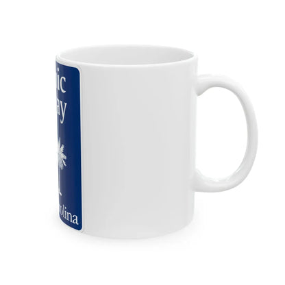 South Carolina Scenic Byway (South Carolina) (Road Sign) White Coffee Mug - Go Mug Yourself