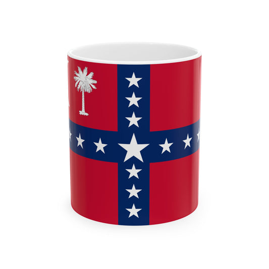 South Carolina Sovereignty-Secession Flag (United States) White Coffee Mug-11oz-Go Mug Yourself
