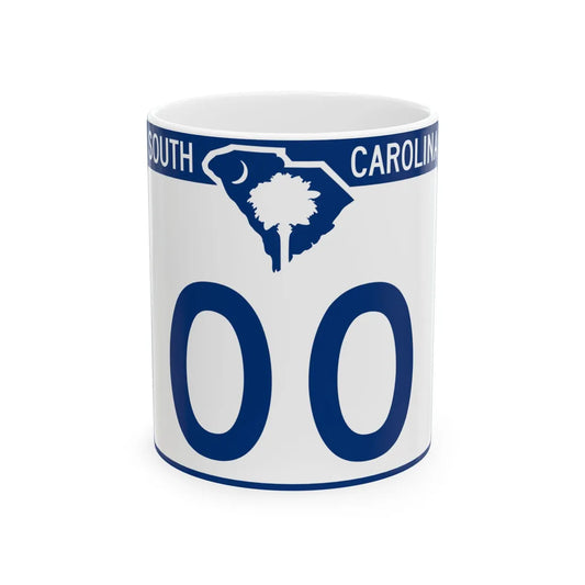 South Carolina X (South Carolina) (Road Sign) White Coffee Mug 11oz - Go Mug Yourself