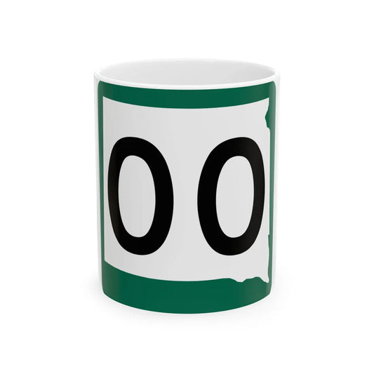 South Dakota 00 (South Dakota) (Road Sign) White Coffee Mug 11oz - Go Mug Yourself